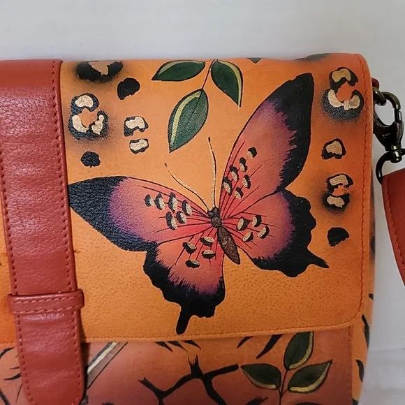 Anuschka hand painted leather medium flap messenger - Picture 3 of 16